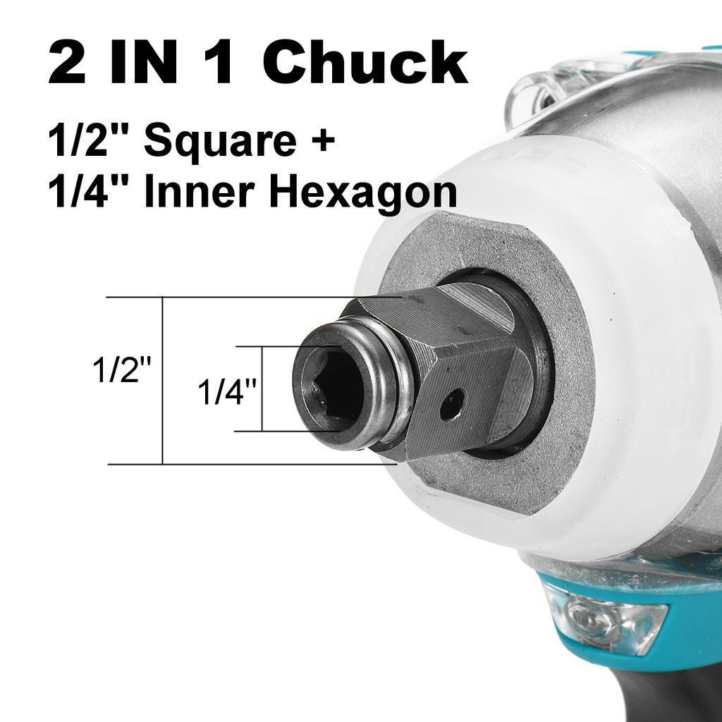 Elektrický rázový utahovák 2v1 388VF Bezuhlíkový klíč + pouzdro 800 NM 4000 ot./min Baterie Li-ion Baterie Instalace vrtačky Elektrické nářadí 110-240V