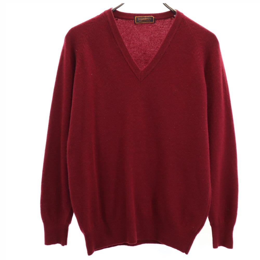 Yves Saint Laurent 90s Made In Japan Cashmere Blend Old Long Sleeve V Neck Sweater Men's Used