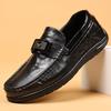 2025 first layer cowhide men's Doudou shoes genuine leather loafers men's casual leather shoes high-end single shoes round head men's shoes