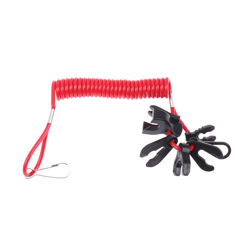 1ks Přívěsný motor člunu Spínač zastavení motoru Spínač zastavení lanyard Univerzální 7 klíčů