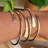 Retro Boho Adjustable Stackable Bracelets, Golden Cuff Bracelets for Women Men Daily Party Holiday Jewelry Gift