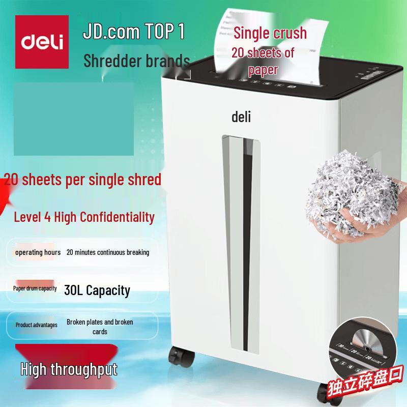 Deli 9918 P-4 Cross-Cut Office Shredder CN plug (adapter included)