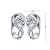 925 Korean-Style Heart-Shaped Platinum-Plated Earrings for Women - Simple Love Design
