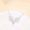 Angel Wings Crystal Rhinestones Zinc Zinc Alloy Korean Neck Jewelry Woman Necklaces Clavicle Chain Choker