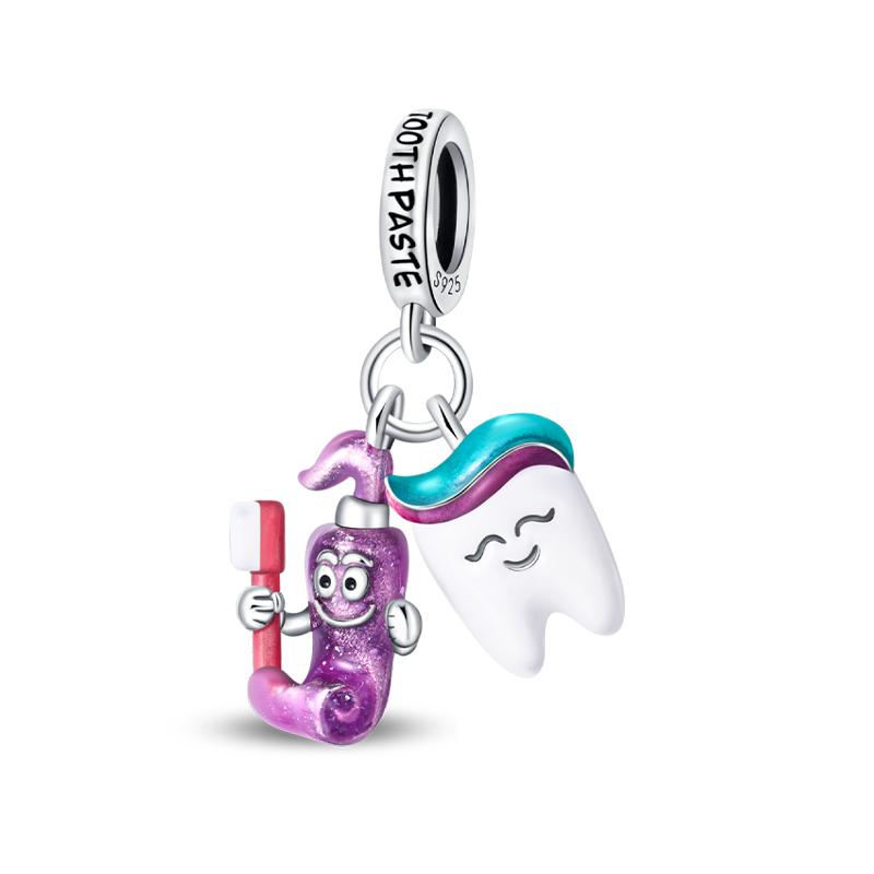 100% Copper Red Heart Shaped Nurse Medicine Box Stethoscope Charms Beads Fit Qikaola Original Bracelets Diy Jewelry