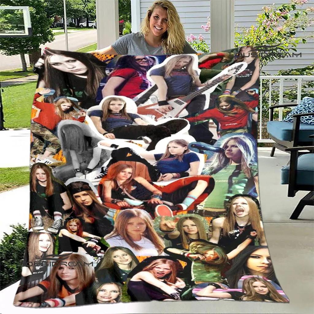 Singer AVRIL LAVIGNE Printed blanket Flannel Warm blankets Soft and comfortable blanket bed linings cubre cama Birthday Gift