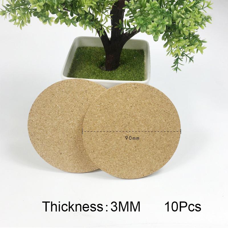 5/10/20/30PCS Round Wood Mats Natural Cork Coasters Durable Non Slip Tea Cup Drink Holder Coasters for Coffee DIY Home Supplies