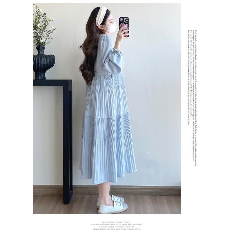 Maternity Dress Spring Autumn 2026 New Fashionable Loose Belly-Covering Shirt Dress Spring Maternity Dress