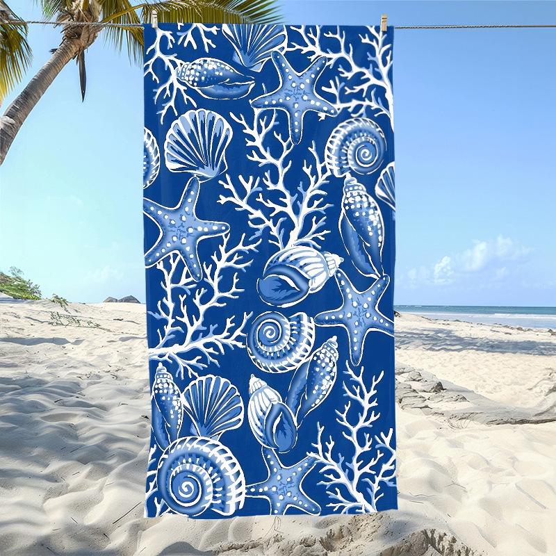 Starfish Beach Towel Ocean Sea Life Microfiber Bath Towel Quick Dry Sand Free Swimming Pool Towel Coastal Summer Travel