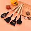 12PCS Food Grade Silicone Cookware Set Heat Resistant Ergonomic Kitchen Utensils Wooden Handle BPA-Free Baking Tools Set