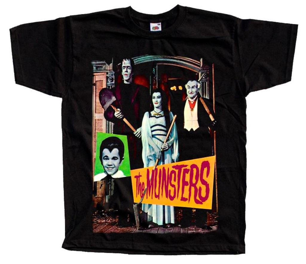 The Munsters Horror Movie Poster T-Shirt Black Vintage Scary All Sizes S-5XL