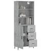 VidaXL Highboard Concrete Grey 69.5x34x180 Cm Engineered Wood 3189465