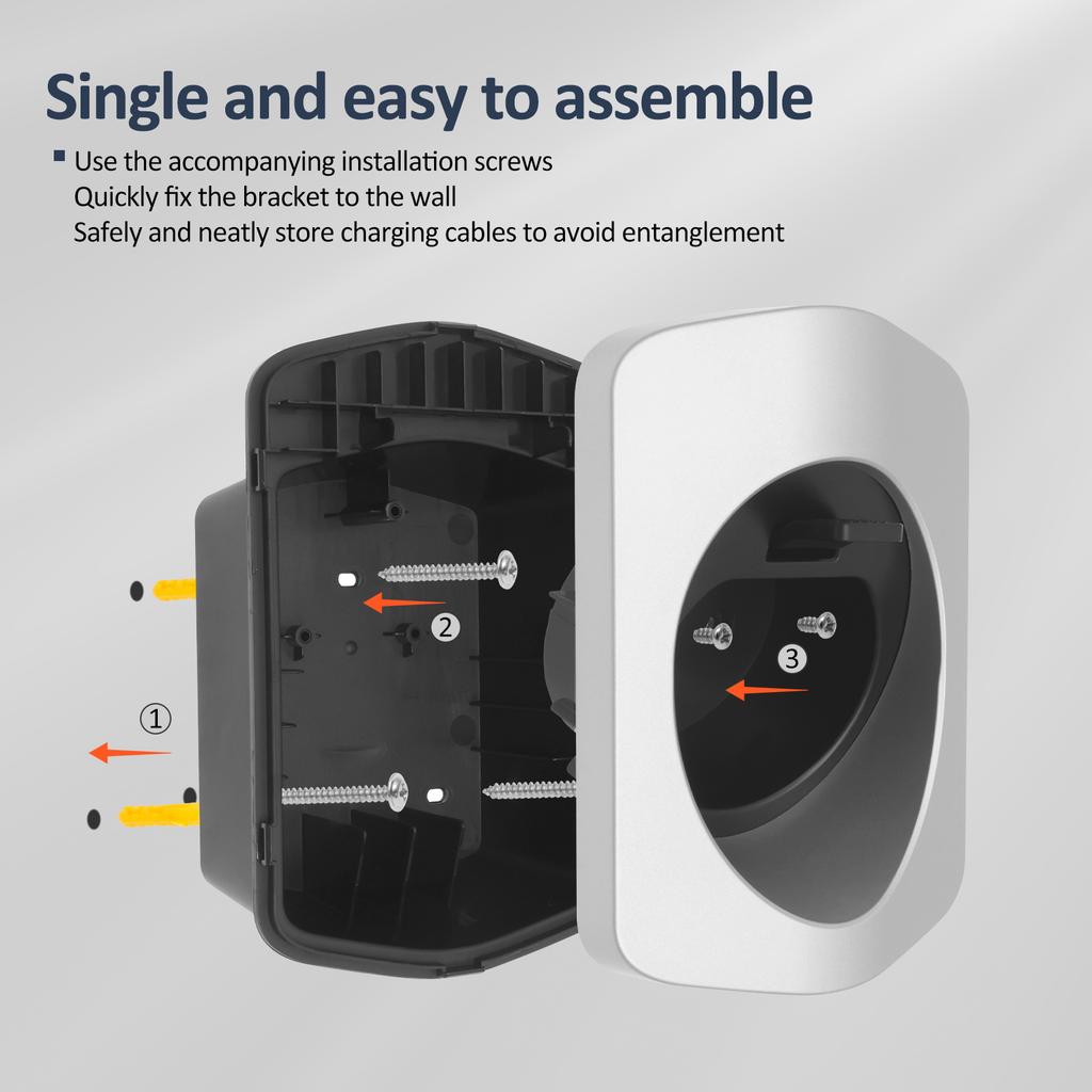 Cable de carga de pared Tipo 2 Soporte de pared Caja impermeable para pared Soporte de cable Soporte de enchufe Tipo 2 Base para cargador de VE