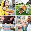 Bento Lunch Box Set 3 Compartment Food Storage Containers Wheat Straw Meal Prep Lunch Box Plastic Food Storage Container