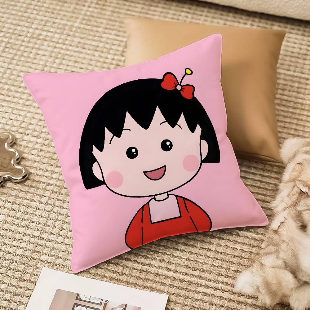 C-Chibi M-Maruko Chan Pillow Case Anti-dustmite Invisible Zipper Sofa Bed