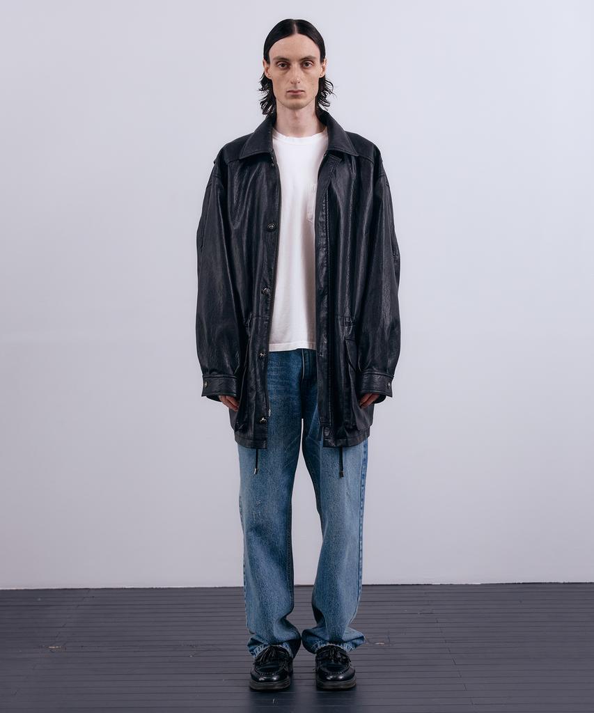 Nuakle (M) Safari Faux Leather Jacket_Black