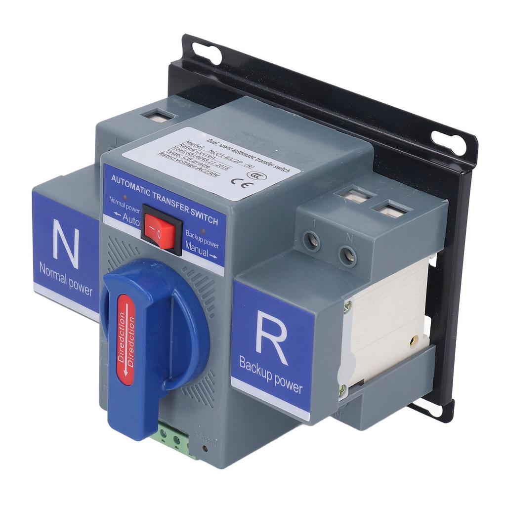 Double Power Automatic Transfer Switch 2P CB Type Mini Changeover AC230V for Household PV 63A