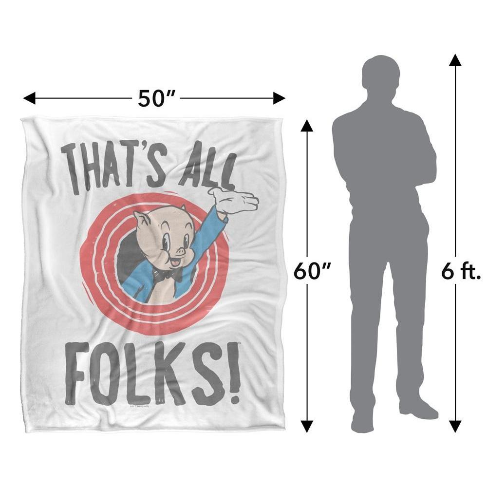 Looney Tunes Thats All Folks Porky Pig Blanket