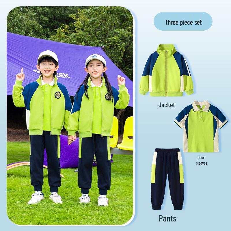 Zestaw mundurków szkolnych dla dzieci: Wiosna i Jesień, Trzyczęściowy Styl Akademiccki na Zawody Sportowe w Szkole Podstawowej i Przedszkolu