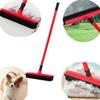 Gummi-Besen zur Tierhaarentfernung mit Abzieher & Teleskopstiel, 2-in-1 Magischer Silikon-Kehrer für Teppich, Hartholz, Fliesen & Fensterreinigung