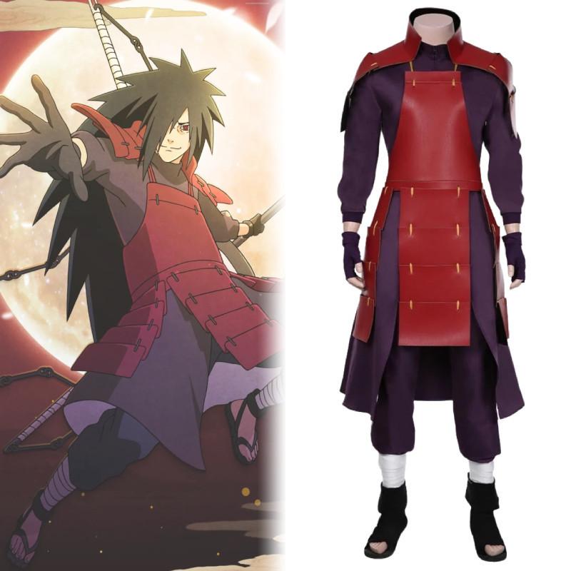 Stylish Naruto Uchiha Madara Cosplay Costume In Durable Polyester Fabric For Anime Enthusiasts