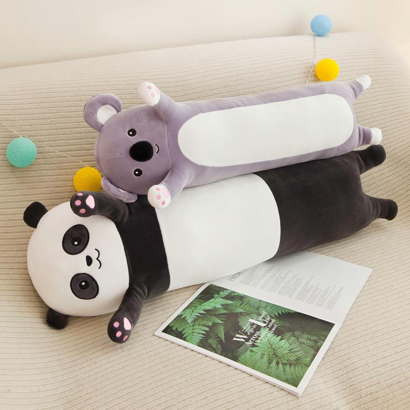 Almohada panda larga muñeca oso panda juguete de peluche muñeca linda niña cama para acompañarte a dormir perezosa súper suave