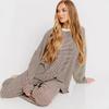 Womens Striped Loungewear Set Long Sleeve Casual Home Pajamas XS-XXXL