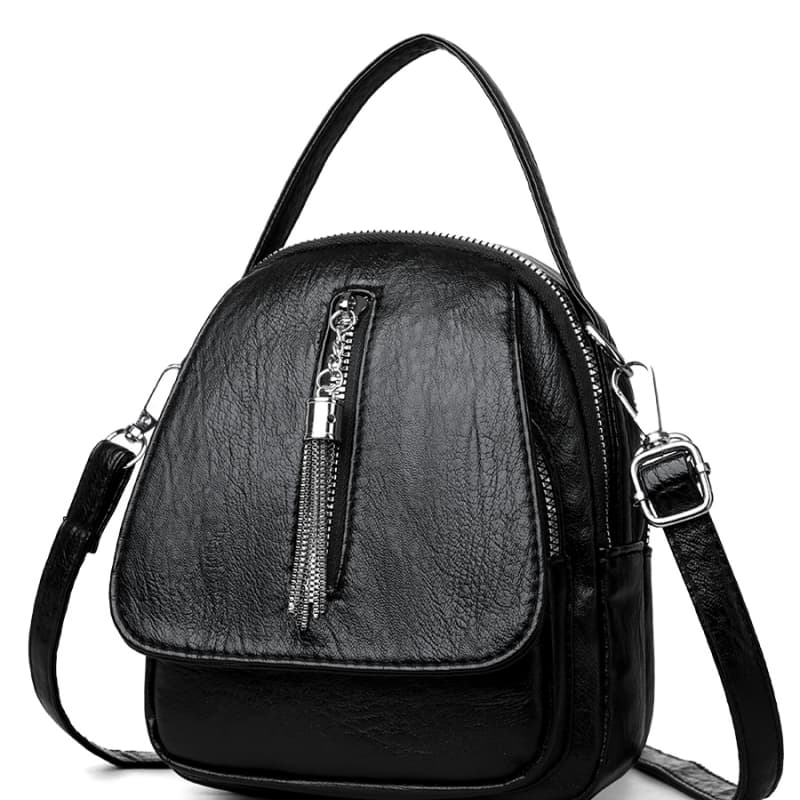 Versatile soft leather portable shoulder messenger bag change bag
