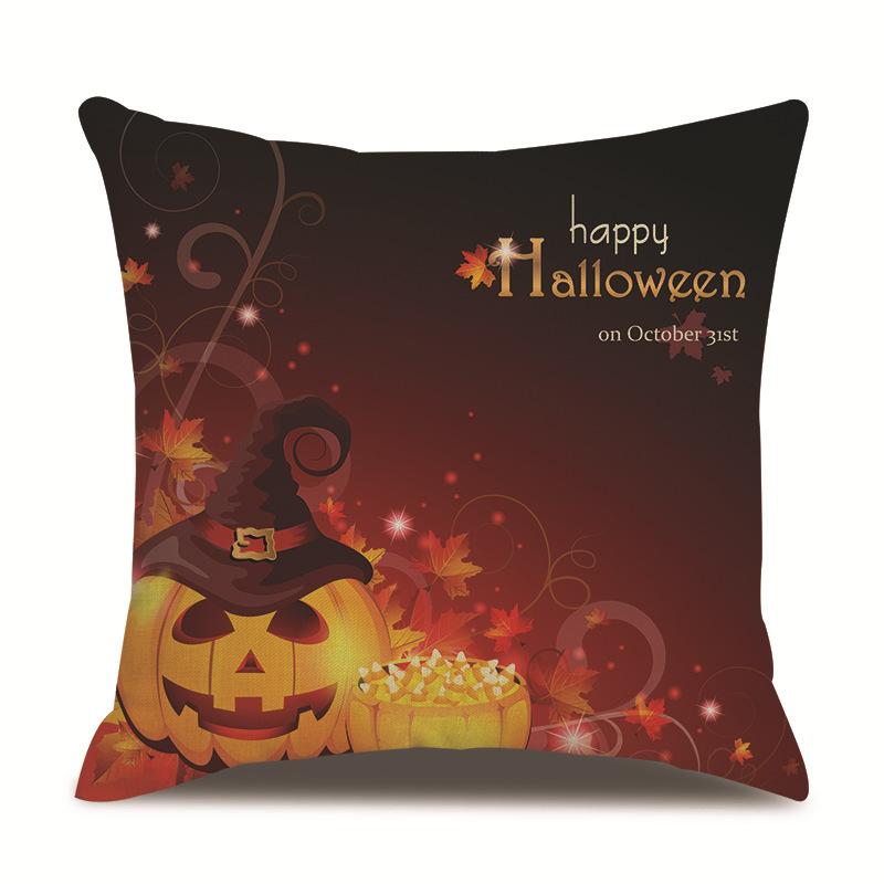 Halloween Linen Pillow Cover Printed Pillow Cover