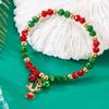 Trendy Small Crystal Bead Xmas Bracelet for Women Men  Handmade Christmas Tree Snowman Elastic Bracelet Jewelry Gifts