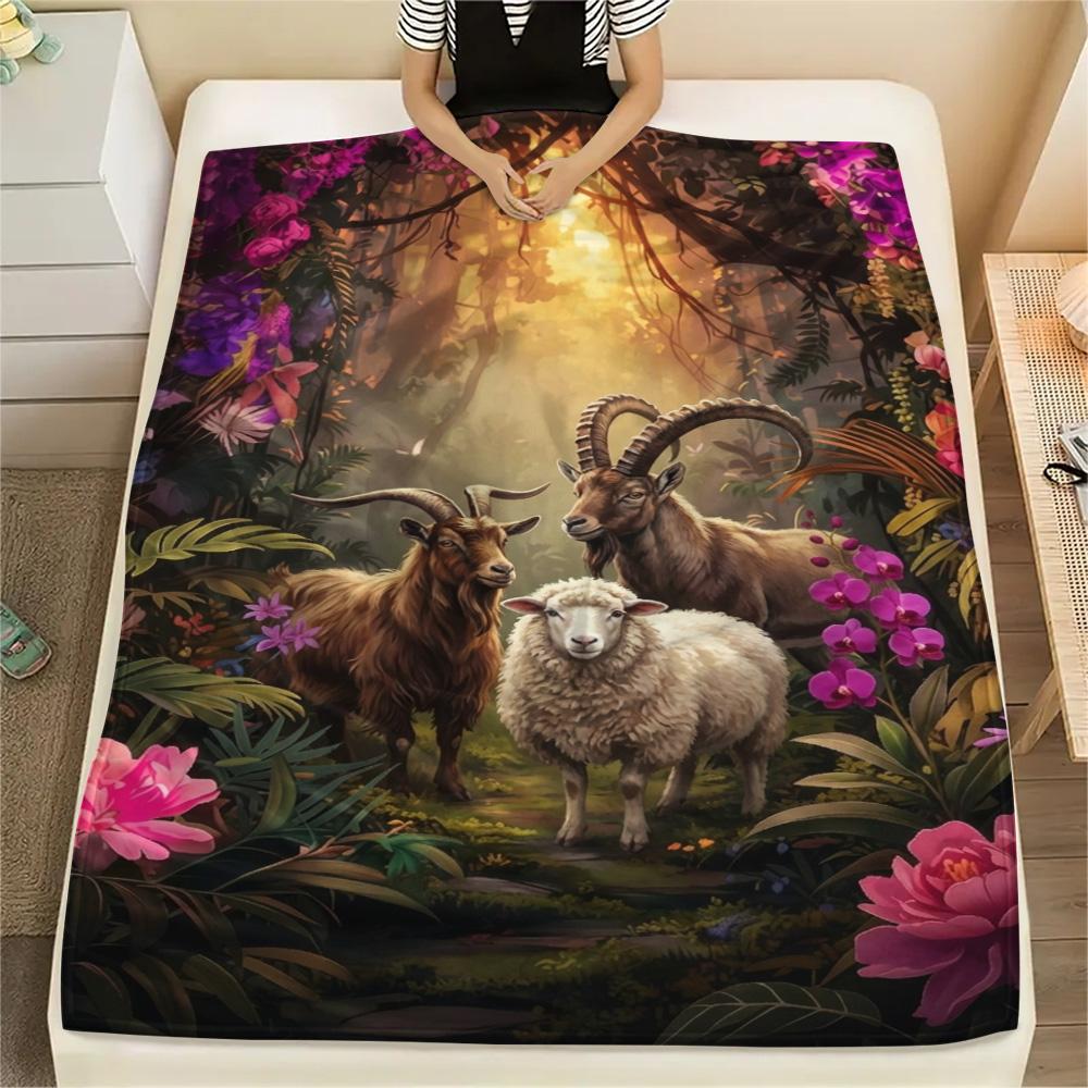 1PC Structural composition Print FlAannel Blanket, High quality Comfortable for All Seasons, Home Decor, Warmth and Comfort