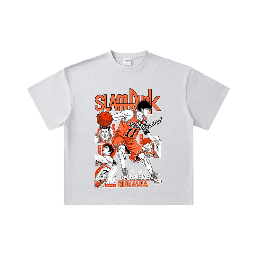 260 GSM Double Yarn 32 Count 100% Cotton Slam Dunk V3 Kaeda Print Unisex Heavy Cotton T Shirt