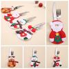 Reusable Christmas Tableware Holder Bag Santa Snowman Elk Christmas Fork Pocket  Xmas