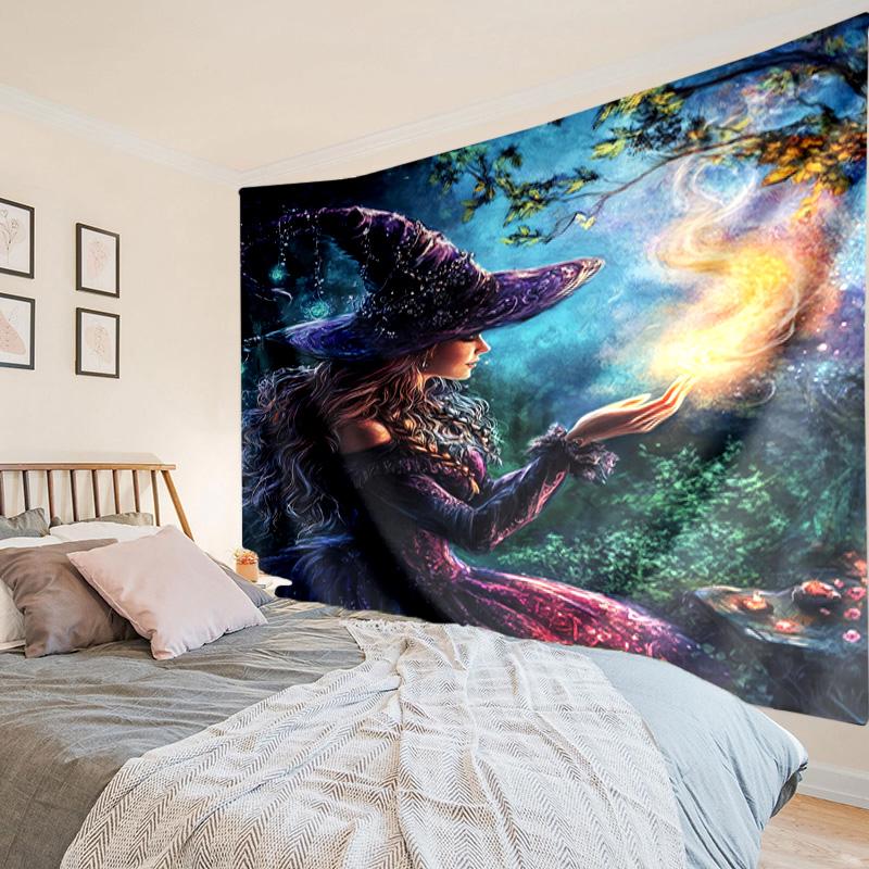 Witchcraft In The Moonlight Tapestry Room Decoration Wall Hanging for Living Room Bedroom, dormitory, Birthday and Christmas gifts