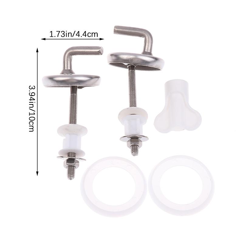 

2Pcs Toilet For Seat Hinge No Noise Home Stainless Steel Toilet Cover Mounting Connector With Mounting Washer Replacement Parts