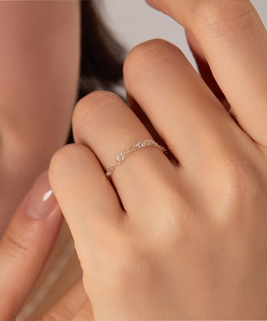 Helene Jewelry 925 Silver Tri-Chain Silver Ring (Type A)