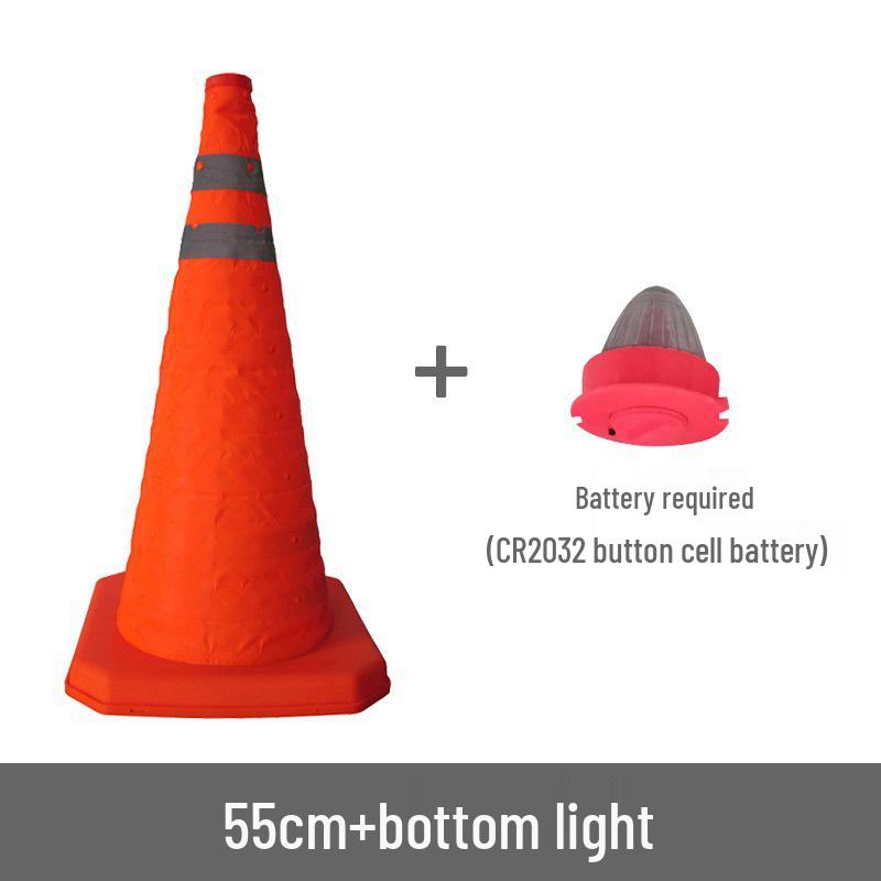 Car with Retractable Traffic Cones: Folding, Reflective, Triangular, and Portable Emergency Parking Warning Indicators