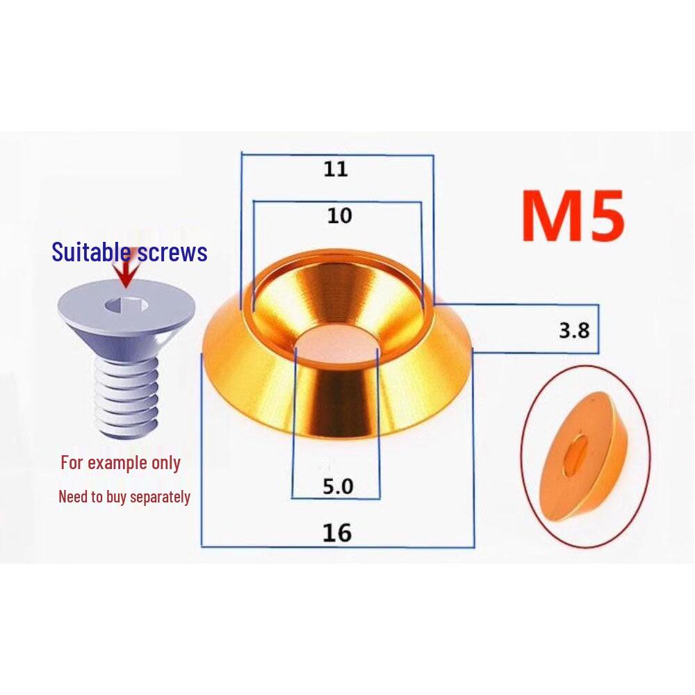 Barevné eloxované hliníkové podložky pod zápustné šrouby M5-M12