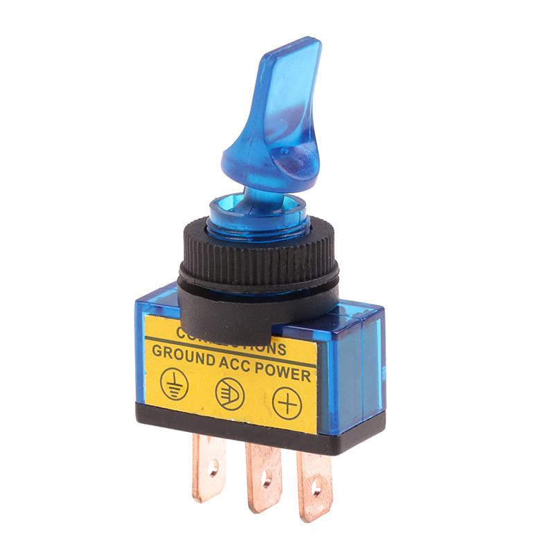 

Тумблер светодиодный 12В 3-контактный 10А 3-контактный Asw-14D короткая ручка со светодиодной подсветкой водонепроницаемый синий