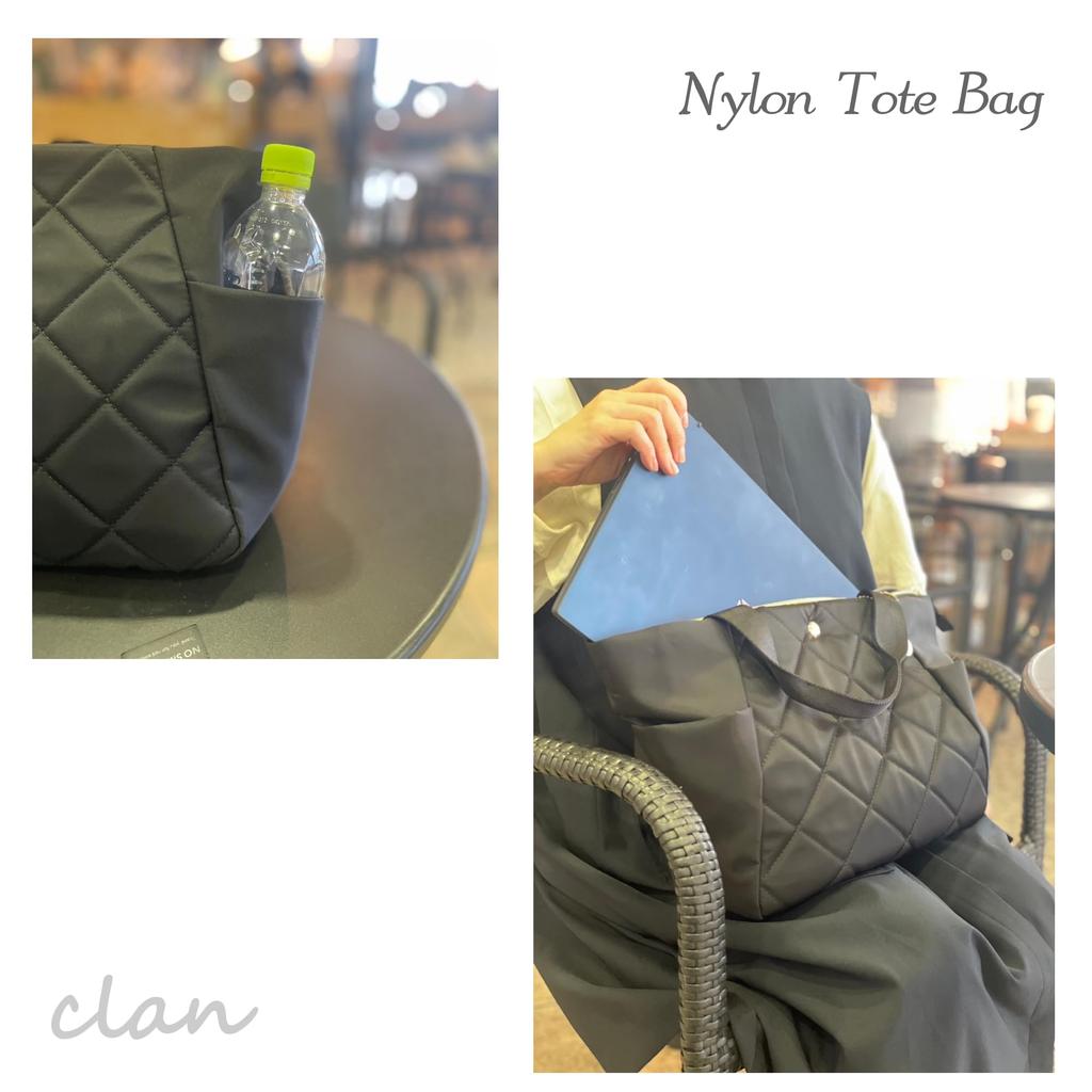 Nylon bag for tote large PC shoulder with water repellent [Clan] women, bag, A4, 2-way, capacity, lightweight, storage, bag, crossbody, zipper,