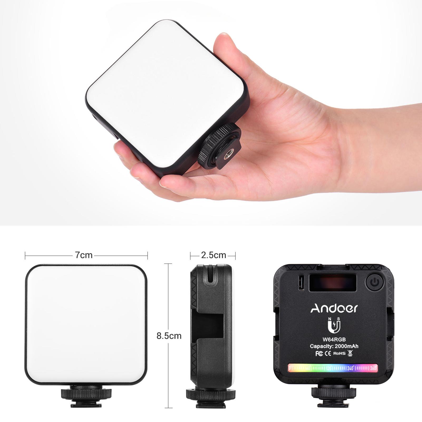 Andoer W64RGB Mini RGB светодиодный светильник для видеосъемки — фото 9