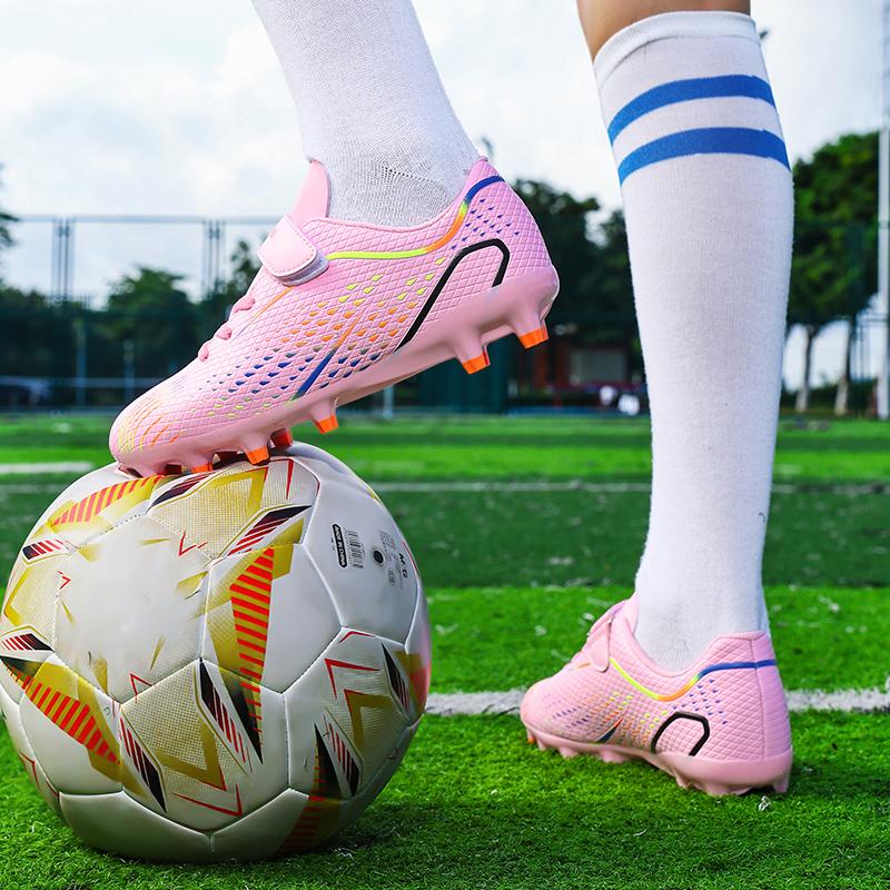 Boys Football Shoes AG/TF Spike Rubber Soft Sole Kid's Professional Artificial Turf Training Football Boots for Girls Soccer Shoes