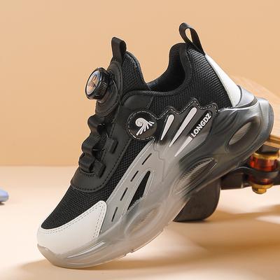29-39 Children's Plus Size Convenient Rotating Buckle Fashionable Mesh Casual Sports Shoes Outdoor Running Shoes