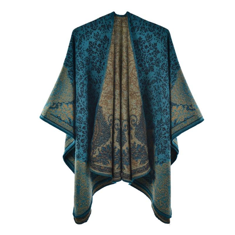 Simple and High-end Shawl Grassland Yunnan Shawl Cape with Cape Imitation Cashmere Scarf