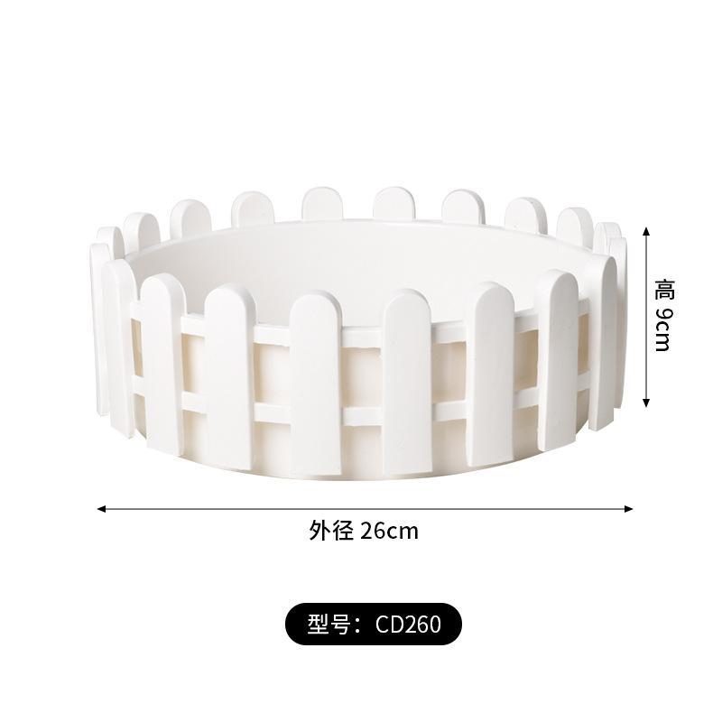Fence Style Rectangular Plastic Flower Pot, Garden Border Planter for Succulents, Balcony Home Decor Greenery Container