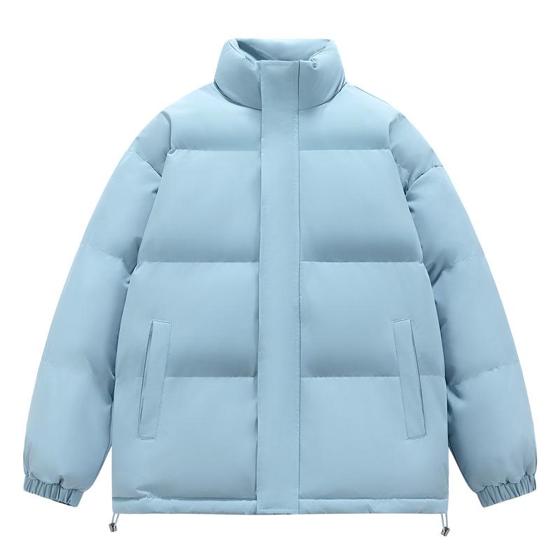 Stand-collar Solid Color Cotton Coat for Men and Women Same Style Winter Bread Suit Large Size Jacket