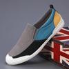 FashionUltra-light Soft Canvas Shoes for Men Color Matching Casual Sneakers Summer Leisure Walk Flat Hand-stitching Man Slip On Loafers