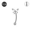 New Styles Best Selling F136 Titanium Zircon Butterfly Gold Inlaid Eyebrow Nail Screw Ball Fashion Body Jewelry