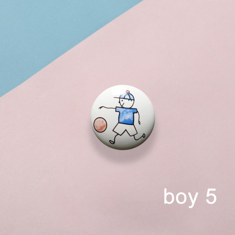 NAIERDI Children Room Ceramic Single Round Wardrobe Handle Kitchen Garden Door Handle Cabinet Handle Cartoon Furniture Handles