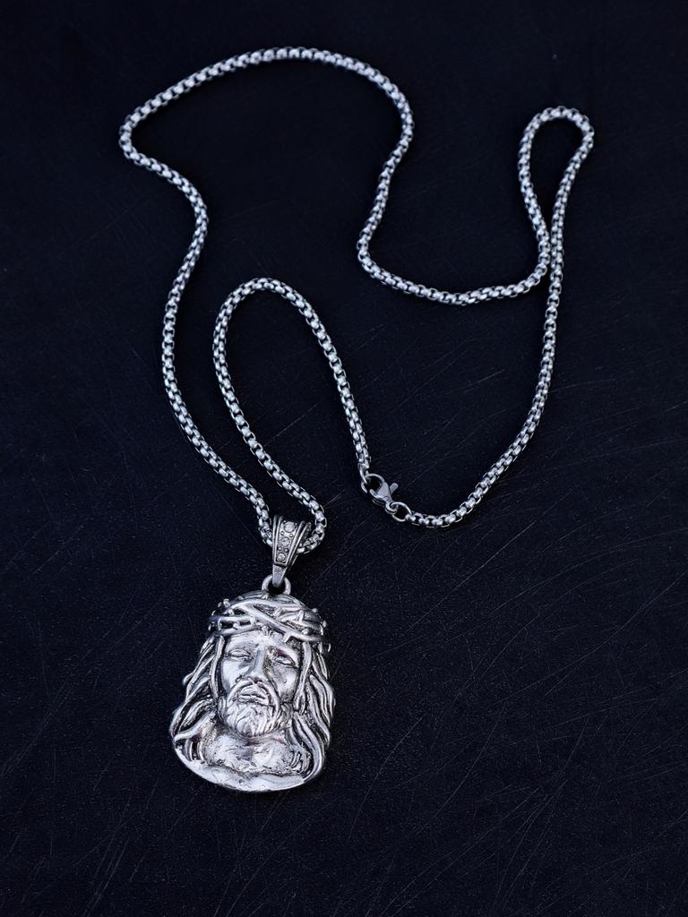 6 Größen Hip Hop Punk Stil Gott Jesus Kopf Deluxe Vergoldet Anhänger Halskette Figaro Kette Herren Damen Schmuck